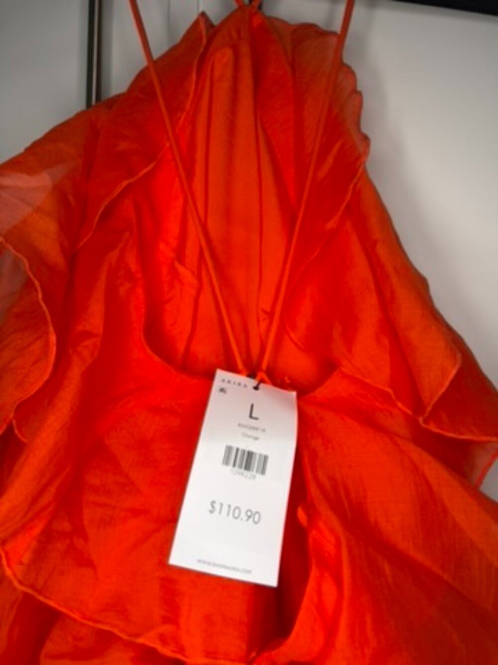 Akira - GOLDEN HOUR FLORAL CHIFFON MAXI DRESS IN ORANGE - Picture 6 of 7